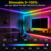 Bande LED COB RGBCW IC 840 LED/m DC24V 10mm, couleur de rêve intelligente, haute densité, flexible, dynamique, adressable WS2811 pour la décoration