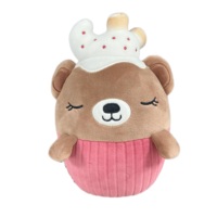 Boneka Hewan OEM Lucu Warna Pink Coklat, Mainan Beruang Super Lembut Isi Kapas PP, Pereda Stres, Hadiah Anak untuk Pesta/Ulang Tahun