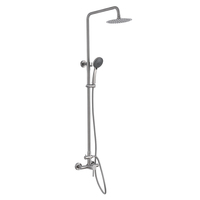 Grifo Mezclador Termostático Moderno de Lujo con Acabado Cromado Pulido, Monomando, con Barra Deslizante para Duchas de Lluvia en Baños de Hotel