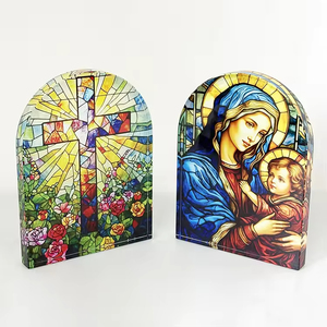 <span class=keywords><strong>Presse</strong></span>-papiers en verre cristal personnalisé en forme d'arche, représentant la Sainte Famille catholique, pour la maison ou les ornements d'église - Product Image 1