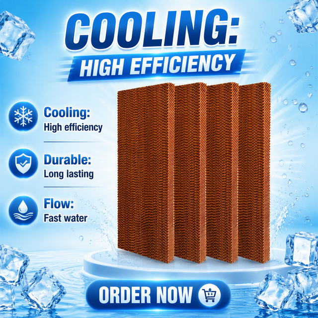 Wholesale Custom Size High Efficiency Corrugated Cellulose Cooling Pad for Industrial Greenhouse Poultry Evaporative Cooling Pad