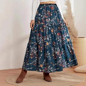 Clothing Supplier OEM Custom Digital Print Casual <b>Skirt</b> 2025 Summer New Casual Loose Bohemia Floral <b>Maxi</b> <b>Skirt</b> for Women - Product Image 5