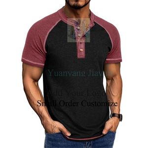 Camisetas Personalizadas de Manga Corta con Botones y Cuello Redondo para Hombre, Camisetas Vintage de Estilo Urbano Extra Grandes Personalizables para Hombre - Product Image 2
