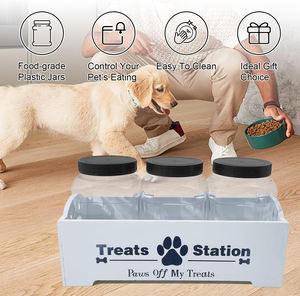 Bamboo White Pet Treat <b>Storage</b> Container Bamboo Dog <b>Food</b> Holder Bamboo Dog Treat Organizer Reusable <b>Cat</b> Treat - Product Image 5