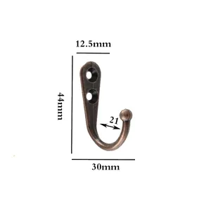 소박한 금속 골동품 아연 합금 청동 장식 단일 벽 옷걸이 후크
