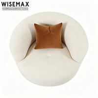 WISEMAX FURNITURE Fauteuil d'appoint moderne et simple en tissu Teddy blanc pour hôtel, bureau, café, studio, villa