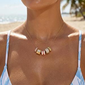 Joyería Personalizada, Dijes Coloridos Chapados en Oro, <span class=keywords><strong>Cuentas</strong></span> <span class=keywords><strong>de</strong></span> Esmalte con Forma <span class=keywords><strong>de</strong></span> Letra, Corazón y Ojo <span class=keywords><strong>para</strong></span> Hacer <span class=keywords><strong>Pulseras</strong></span> y Collares <span class=keywords><strong>para</strong></span> Mujer - Product Image 5