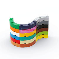 BEBRICKS Série de pièces de construction 48092 Brique à coins arrondis 4x4 Macaroni avec 3 goujons, ensembles de pièces de construction pour MOC