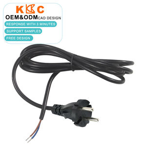 Cable de Alimentación con Enchufe Europeo de 10A 250V 1M, Cable Aislado de Goma con Extremos de Alambre Desnudo y Estañado para Electrodomésticos - Product Image 3