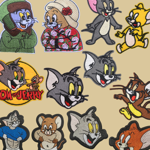 Klassischer Cartoon Jerry Maus Blumenmuster Aufnäher zum Aufbügeln oder Aufnähen DIY-Dekoration für Jeans Rucksäcke Hüte Stickerei-Patches - Product Image 4