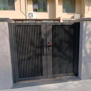 Porte d'art en aluminium antivol intelligente automatique à Double ouverture haut de gamme pour villas maisons rurales auto-construites entrée commerciale - Product Image 5