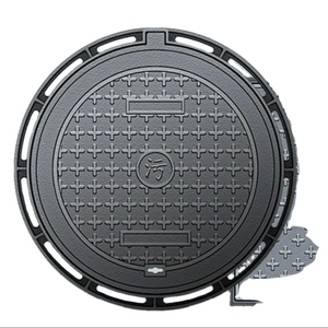 Couvercle de regard en caoutchouc pour eaux usées Chancel, système de drainage circulaire pour fosse septique, en fonte ductile noire coulée par gravité - Product Image 1