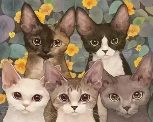 DIY 페인트 숫자로 고양이 모듈 식 그림 숫자 동물 부엌 홈 장식 성인 수공예품 벽 예술 그림