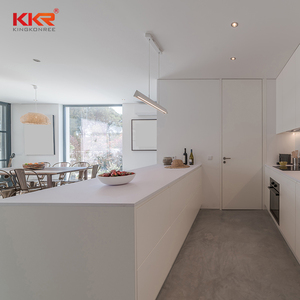 Kingkonree Tùy Chỉnh Tops Lấp Lánh Màu Đỏ Màu Đỏ Màu Hồng Thiết Kế Nhà Bếp Đá Bàn Rắn Bề Mặt Nhà Bếp Bàn, Vanity Đầu - Product Image 2