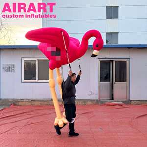 Miễn phí in ấn linh vật Inflatable con rối người lớn kích thước Inflatable con rối trang phục màu hồng màu Inflatable <span class=keywords><strong>Flamingo</strong></span> con rối - Product Image 1
