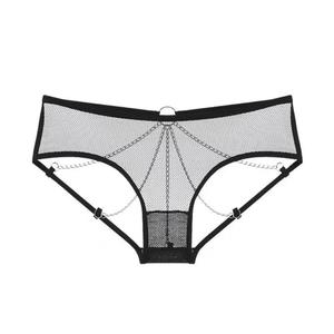 Braguitas de nailon transparentes con encaje y diseño de vendaje para mujer, ropa interior femenina tejida de color liso, diseñadas por diseñadores chinos. - Product Image 4