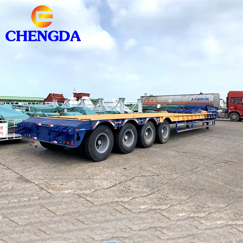 Chengda Factory Precio bajo Cama baja Semirremolque Maquinaria grande Cargadora para excavadora