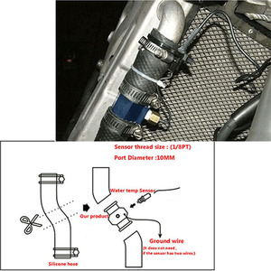 Auso-Racing <b>Water</b> Temperature <b>Sensor</b> Connector 16-22mm Aluminum Alloy Tee Pipe Adapter for Car Modification - Product Image 2