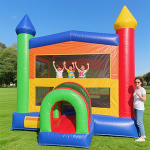 Castillo inflable personalizado de fábrica para niños y niñas, <span class=keywords><strong>casa</strong></span> de rebote rosa para fiesta - Product Image 1