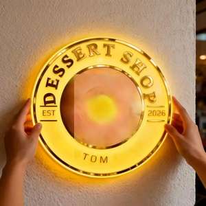 Letrero Comercial Acrílico con Espejo Dorado, Logotipo 3D Iluminado, Letrero LED Personalizado para Empresa, Letrero Luminoso para Salón, Letrero Comercial - Product Image 3