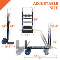 Carretilla Plegable con Estructura de Aluminio, Carro Plegable para Sacos, Carretilla de Mano Plegable