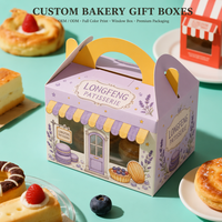 Boîte d'emballage personnalisée en carton ondulé avec fenêtre, pour pâtisseries, cadeaux, desserts, pains, biscuits, OEM