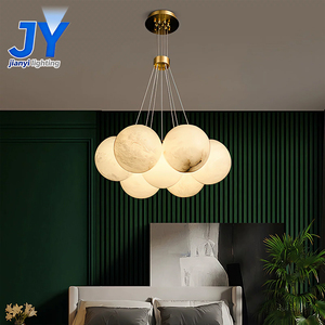 Lampes suspendues personnalisées professionnelles <span class=keywords><strong>blanc</strong></span> chaud, salon de villa, lustres en <span class=keywords><strong>cuivre</strong></span> LED personnalisés en albâtre - Product Image 1