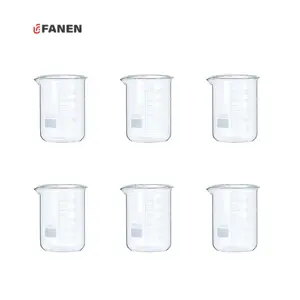 Fanen Copo de vidro volumétrico para ciências de laboratório, 400ml, copo alto, resistente ao calor, Pyrex