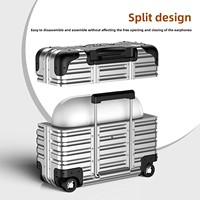 Étui de protection pour écouteurs de type bagage avec roulettes pivotantes et fonction de support verrouillable pour AirPods 5/4 et AirPods Pro 3 2