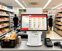 Terminal de point de vente tactile dédié pour restaurants de restauration rapide et cafés, avec système de caisse, commande tactile, NFC et imprimante thermique, 15,6 pouces