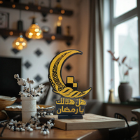 614099 Décoration de table Eid Mubarak scintillante avec croissant de lune islamique et lanterne pour le Ramadan et l'Eid
