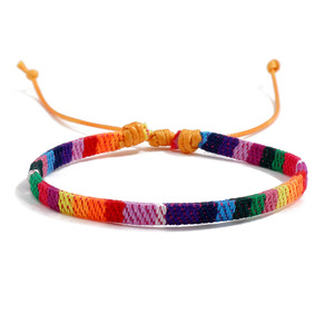 Bracelet en corde tressée en gros Bracelet en tissu coloré Bracelet d'<span class=keywords><strong>amitié</strong></span> tissé de Bohême pour unisexe - Product Image 5