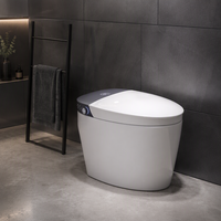 Toilette intelligente minimaliste artistique, WC intelligent en céramique avec couvercle à ouverture/fermeture automatique pour villas de luxe