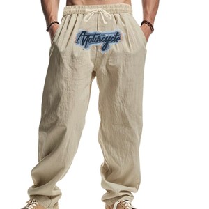 Pantalon de jogging ample en lin pour homme Mayon, taille élastique, respirant, style décontracté, tendance streetwear hip-hop - Product Image 2