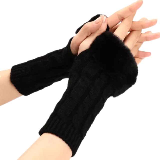 Модные красивые женские перчатки с длинным рукавом