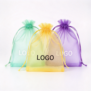 Bolsas de Organza Multicolor con Cordón y Logotipo Personalizado, Bolsas Transparentes para Regalos, Dulces, Joyería, Venta al Por Mayor - Product Image 4