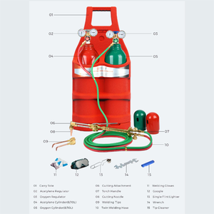 Uweld-tanque de soldadura de corte de gas, doble bolsa portátil de 8L, oxígeno, acetileno, Oxy - Product Image 4