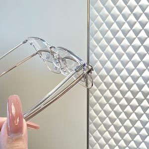 K52296 Gafas de Hombre con Montura Rectangular Media, Lentes Acrílicas Transparentes, Estilo Casual Retro, Tamaño Pequeño - Product Image 2