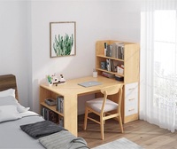 Table de bureau en bois avec étagères de rangement à 3 niveaux ordinateur PC ordinateur portable bureau Table d'étude poste de travail pour la maison