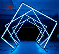 Arche lumineuse LED ZKAI élégante pour entrée de mariage, tunnel lumineux, arche métallique, support de toile de fond lumineux RGB pour fête