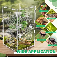 Enclos pour insectes et petits reptiles en acrylique de 11,8*6*6 pouces, habitat pour mantes religieuses, terrarium pour insectes, cage pour araignées sauteuses, accessoires