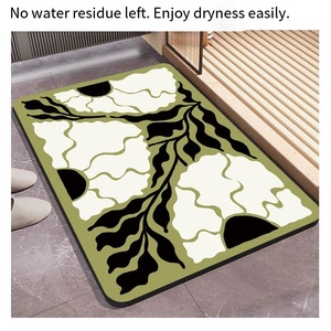 Tapis <span class=keywords><strong>de</strong></span> bain imprimé d'art botanique abstrait - Encre en caoutchouc absorbante, inodore, antidérapante et résistante à <span class=keywords><strong>la</strong></span> décoloration pour <span class=keywords><strong>la</strong></span> décoration <span class=keywords><strong>de</strong></span> <span class=keywords><strong>la</strong></span> maison - Product Image 6