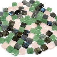 Perles en vrac personnalisées en cristal taillé à facettes polies, quartz rose, amazonite, labradorite, sans trou pour la création de bijoux