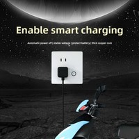 Protecteur de charge pour vélo électrique 10A, panneau de prises intelligent à cinq sorties de type 86 avec 2 ports USB-A et arrêt automatique