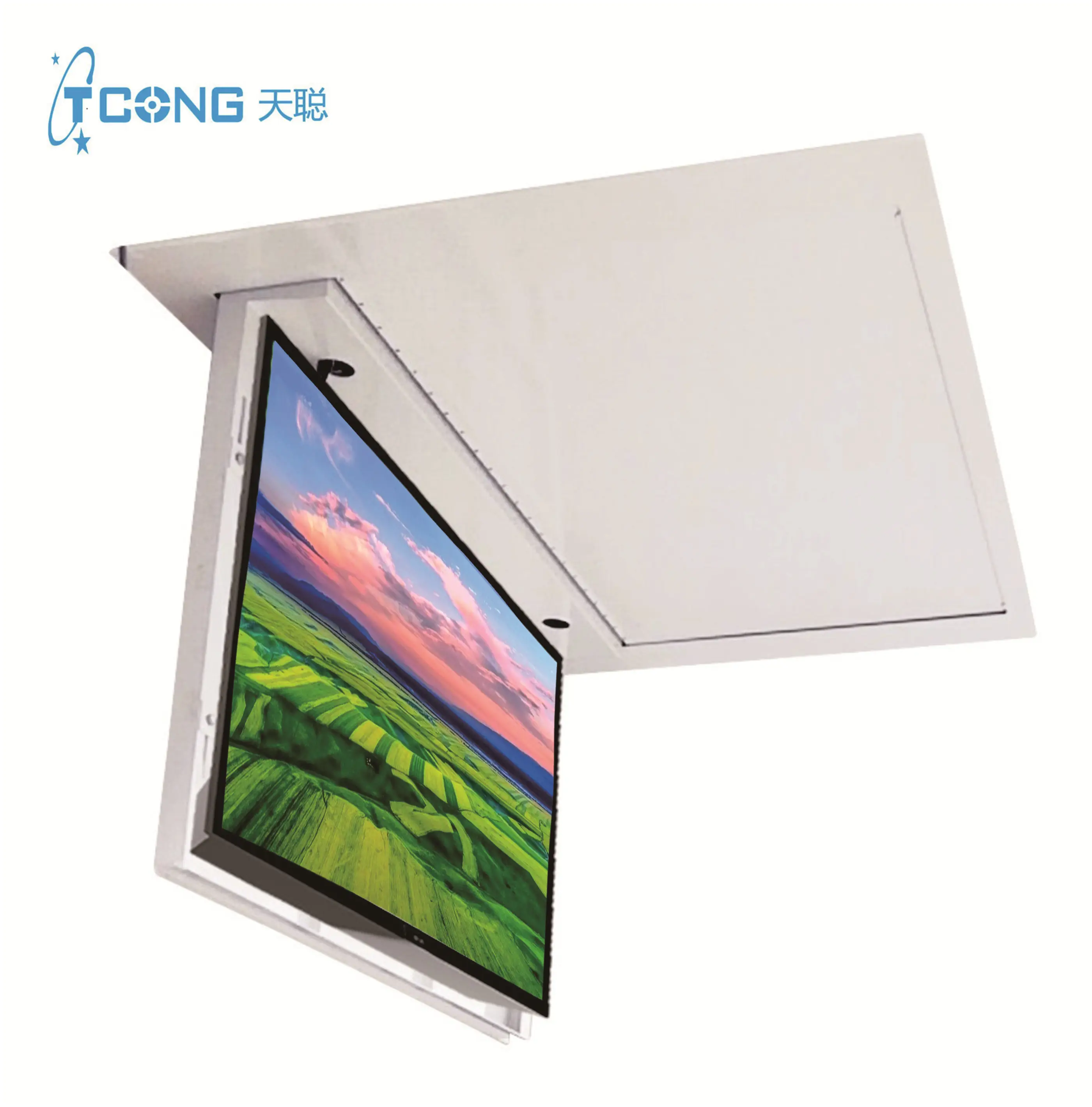 TV Xoay Gắn Móc Áo Ẩn Trần Nâng LCD TV Trần Nâng Móc Áo Mới Từ Xa 32-75 Inch Điện Chính Hãng Turner TV Đứng