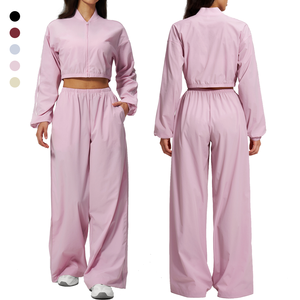 Conjunto de Yoga con Bolsillos en la Chaqueta y Leggings <span class=keywords><strong>para</strong></span> Mujer, <span class=keywords><strong>Ropa</strong></span> de Gimnasio con Logo, Material Grueso y Cómodo - Product Image 1