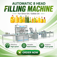 Machine de remplissage d'huile alimentaire en bouteille entièrement automatique haute précision à 4/6/8/10 têtes