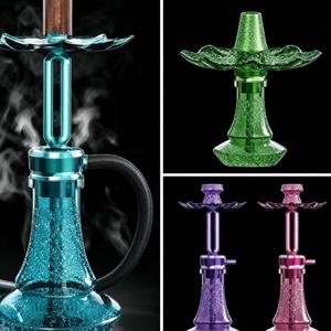 Modern Aluminum Alloy <b>Hookah</b> Set Mirror Finish Single Hose Shisha <b>Pipe</b> Gift Box for Bar and Travel - Product Image 6
