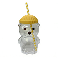 Gobelet en plastique en forme d'ours de dessin animé pour boissons froides