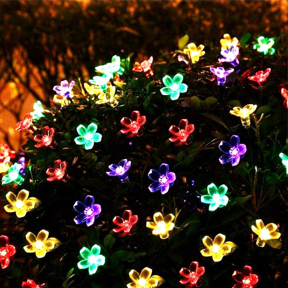Solar Lights Outdoor Garden Waterproof Led Flower Cherry Blossom String Lights Outdoor for Garden Party Holiday Led Solar Light